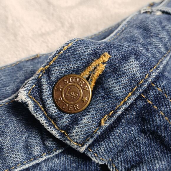 Vtg 80s Lee Storm Rider Jeans Men 42x34 (fits 38x32) Union Made USA Classic Work - Picture 7 of 16